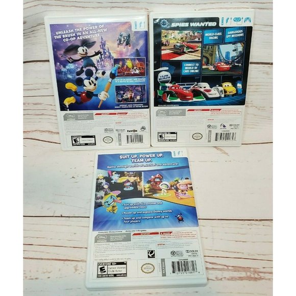 Disney Epic Mickey 2 Cars 2 & Disney Universe Wii Game Bundle No Scratches - Picture 2 of 12